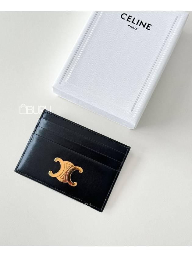 Triomphe Shiny Calfskin Card Wallet Black - CELINE - BALAAN 2