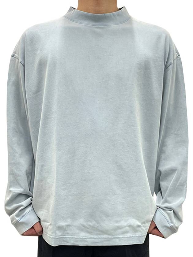 Crew Neck Long Sleeve T-Shirt Soft Blue - ACNE STUDIOS - BALAAN 3