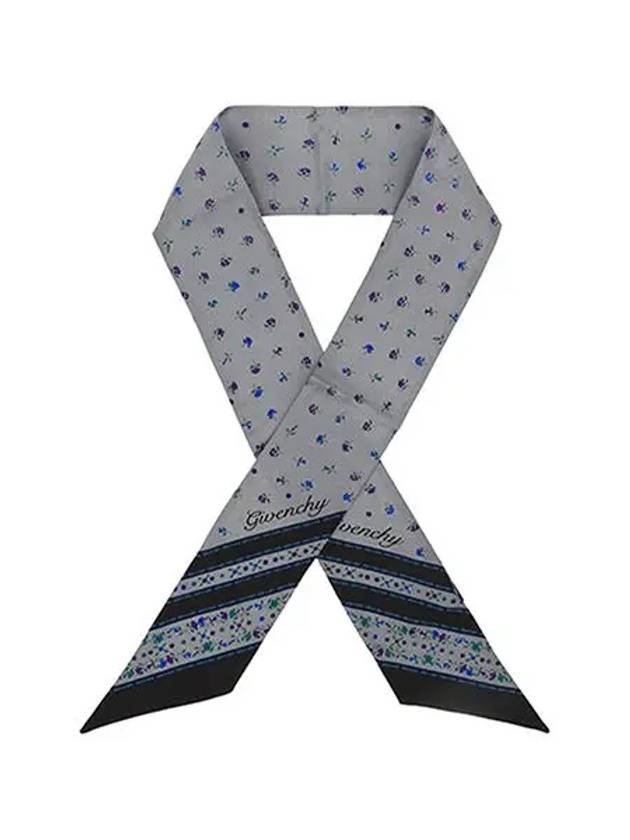 Floral Print Silk Headband Smoke Grey - GIVENCHY - BALAAN 6