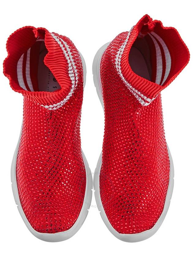 Joshua Sanders Ladies Red Sneakers Sock All Strass, Brand Size 35 ( US Size 5 ) - JOSHUA SANDERS - BALAAN 3