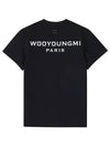 Back Logo Round Neck Cotton Short Sleeve T-Shirt Black - WOOYOUNGMI - BALAAN 1