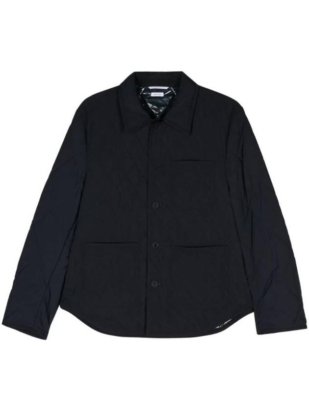 Poly Twill Quilted Pocket Shirt Jacket Blue - THOM BROWNE - BALAAN 1