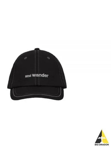 24 Cotton Twill Cap Black 5744986235 010 - AND WANDER - BALAAN 1