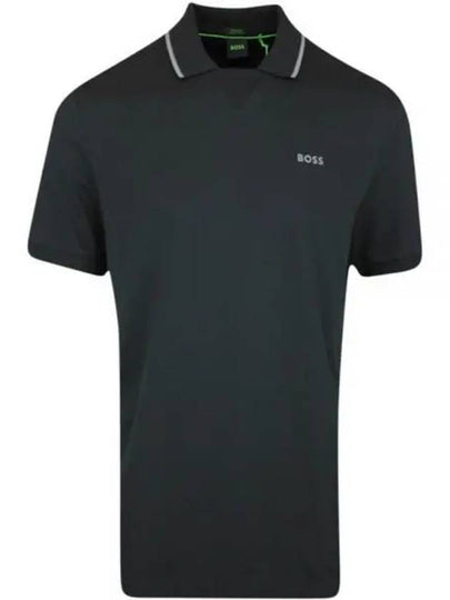 Logo Print Cotton Polo Shirt Black - HUGO BOSS - BALAAN 2