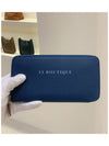 Classic Silk Women's Zipper Long Wallet Apsong Blue - HERMES - BALAAN 4