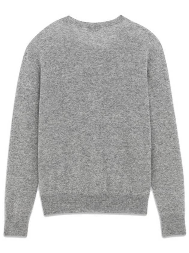 Cashmere Silk Knit Top Grey - SAINT LAURENT - BALAAN 3