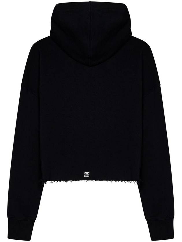 Women's Archetype Crop Fleece Hoodie Black - GIVENCHY - BALAAN 3