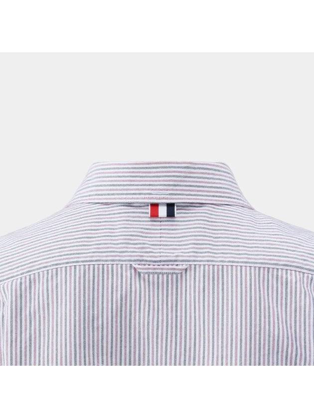 Stripe Oxford Short Sleeve Shirt Red - THOM BROWNE - BALAAN 5