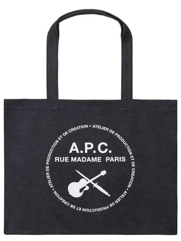 Guitar Print Denim Tote Bag Navy - A.P.C. - BALAAN 2