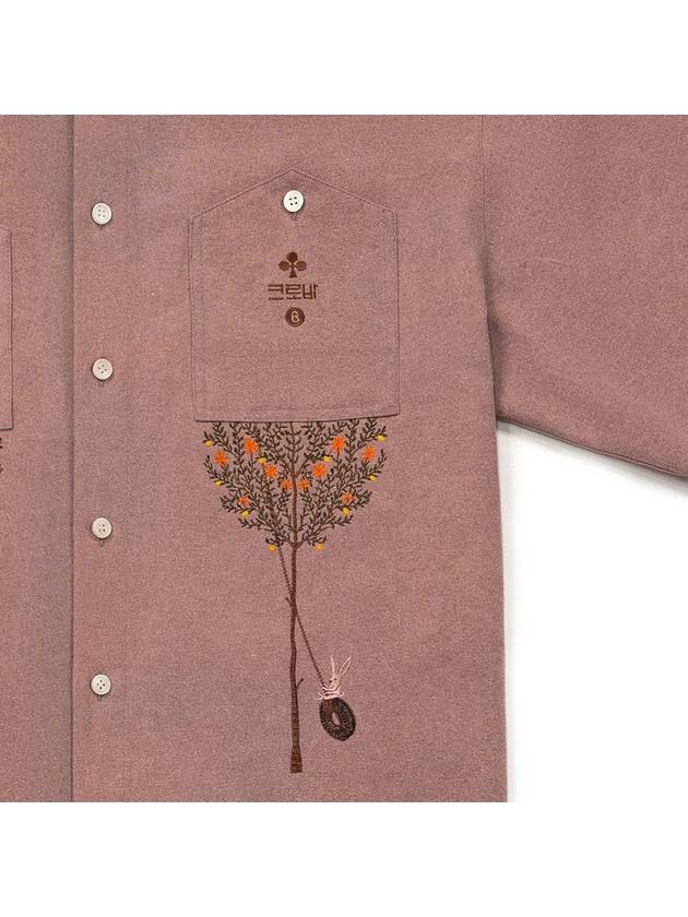 Men's I4SS01PK Root Zip Embroidery Shirt Pink - IOEDLE - BALAAN 4