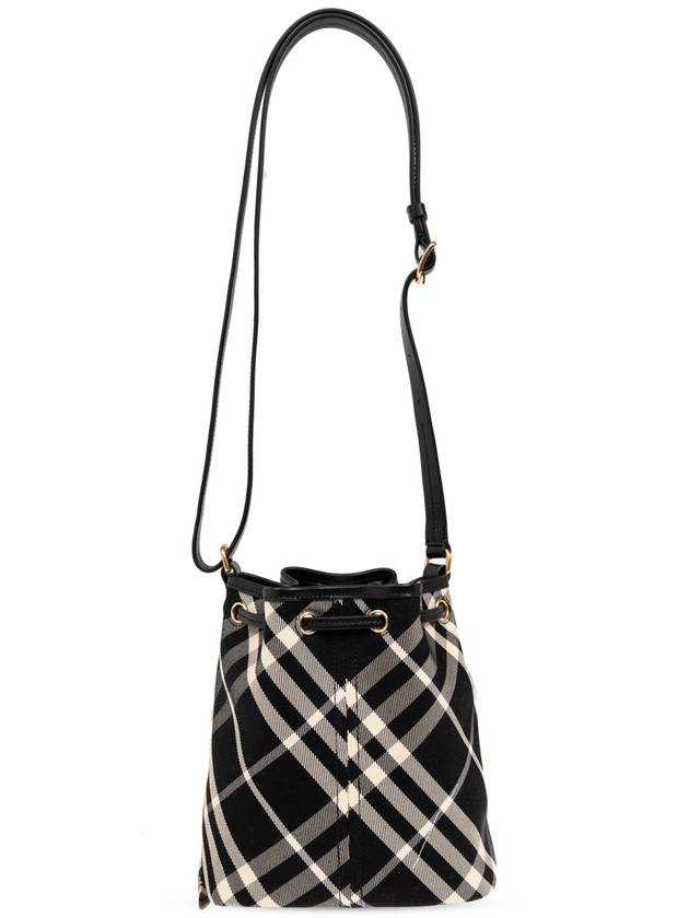 Check Mini Bucket Bag Black Black - BURBERRY - BALAAN 4