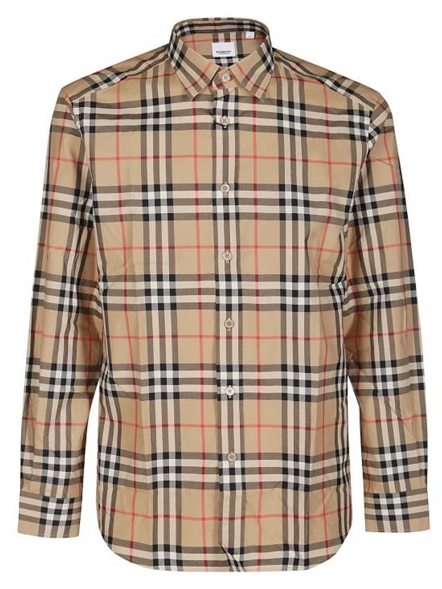 Check Cotton Poplin Shirt Archive Beige - BURBERRY - BALAAN 2