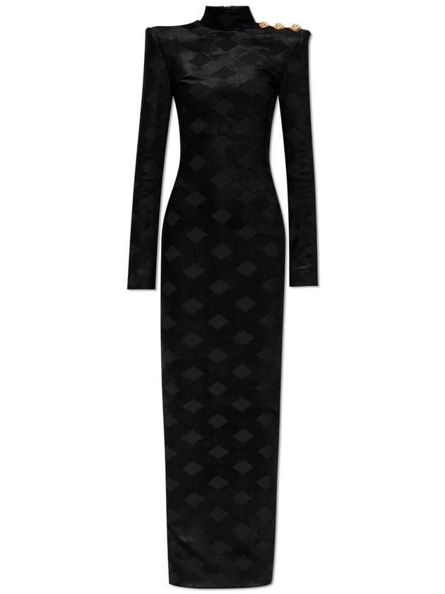 Balmain High-neck Dress, Women's, Black - BALMAIN - BALAAN 1