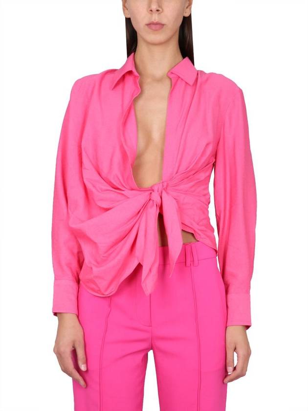 Le Chemise Bahia Tied Sash Shirt Pink - JACQUEMUS - BALAAN 2