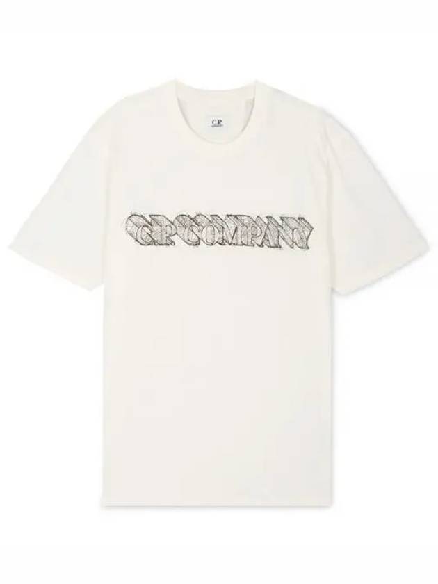 Graphic Logo Print Cotton Jersey Short Sleeve T-Shirt White - CP COMPANY - BALAAN 2