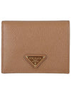 Gold Hardware Triangle Logo Saffiano Half Wallet Caramel - PRADA - BALAAN 2