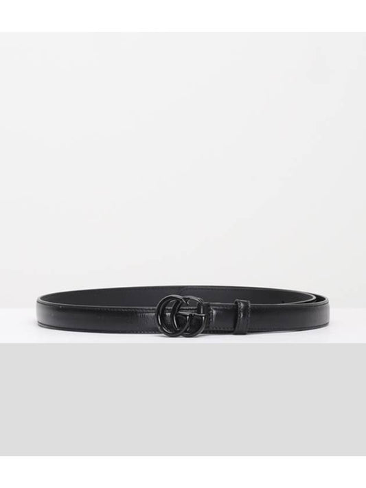 GG Marmont thin leather belt black - GUCCI - BALAAN 2