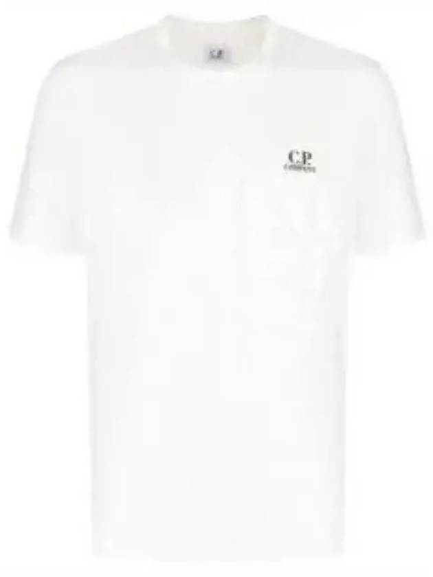 Logo Pocket Crew Neck Cotton Jersey Short Sleeve T-Shirt Gauze White - CP COMPANY - BALAAN 2