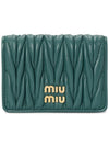 Matelasse Nappa Leather Card Wallet Lagoon Blue - MIU MIU - BALAAN 2