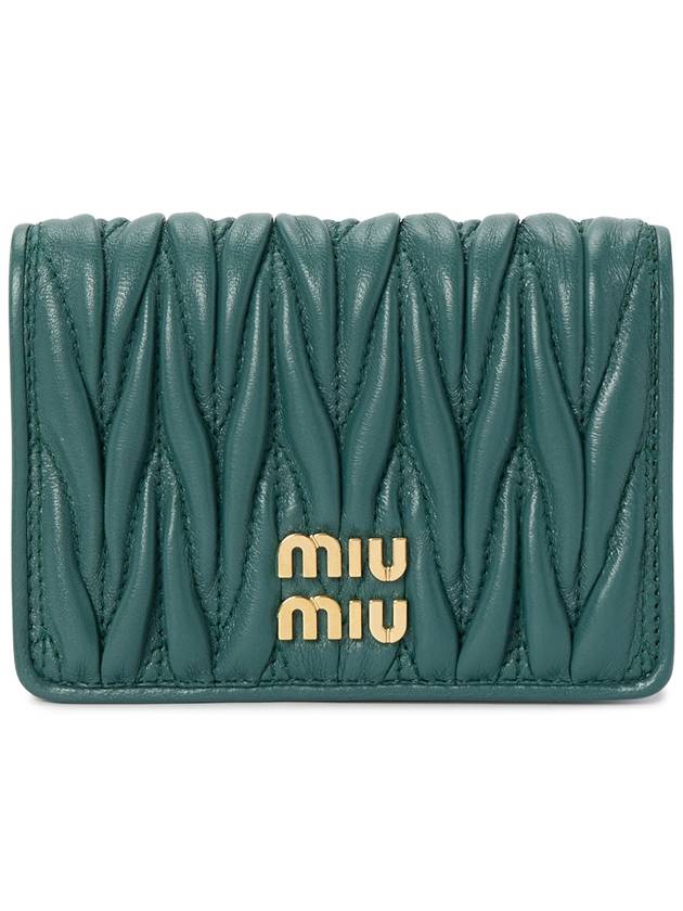 Matelasse Nappa Leather Card Wallet Lagoon Blue - MIU MIU - BALAAN 2