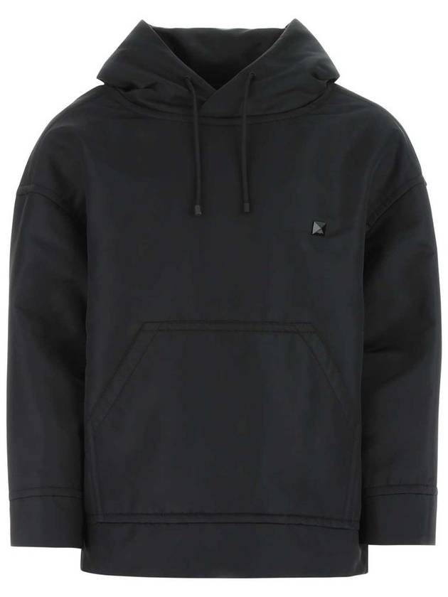 Studded Nylon Hoodie Black - VALENTINO - BALAAN 2