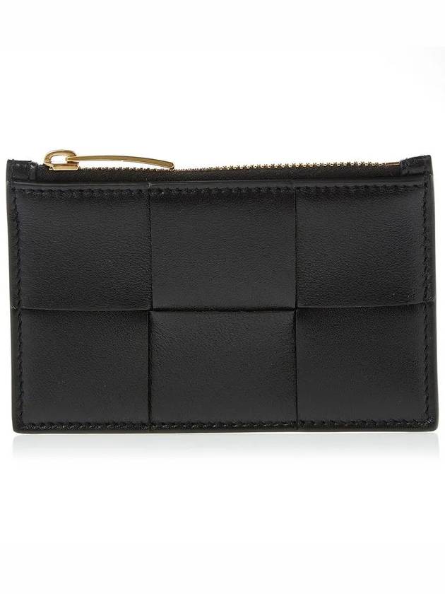 Intrecciato Zipper Card Wallet Black - BOTTEGA VENETA - BALAAN 2