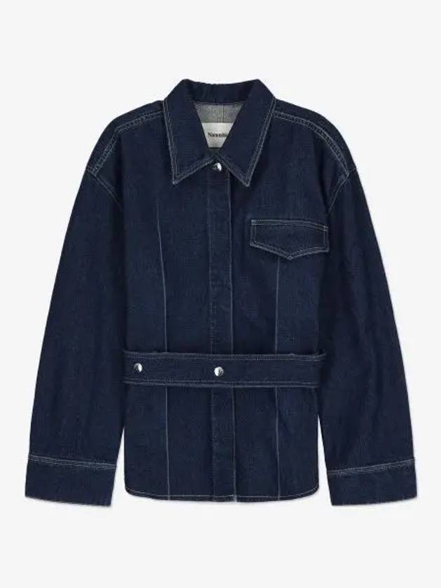 Janty Belt Shirt Jacket ECCO Eco Indigo NW22FWTP03357 - NANUSHKA - BALAAN 1