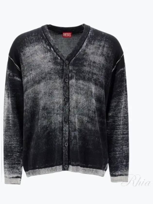 K-Larence B Reverse Print Cardigan Black - DIESEL - BALAAN 2