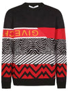 Logo Crew Neck Wool Knit Top Red Black - GIVENCHY - BALAAN 3