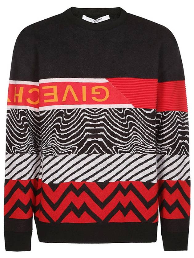 Logo Crew Neck Wool Knit Top Red Black - GIVENCHY - BALAAN 3