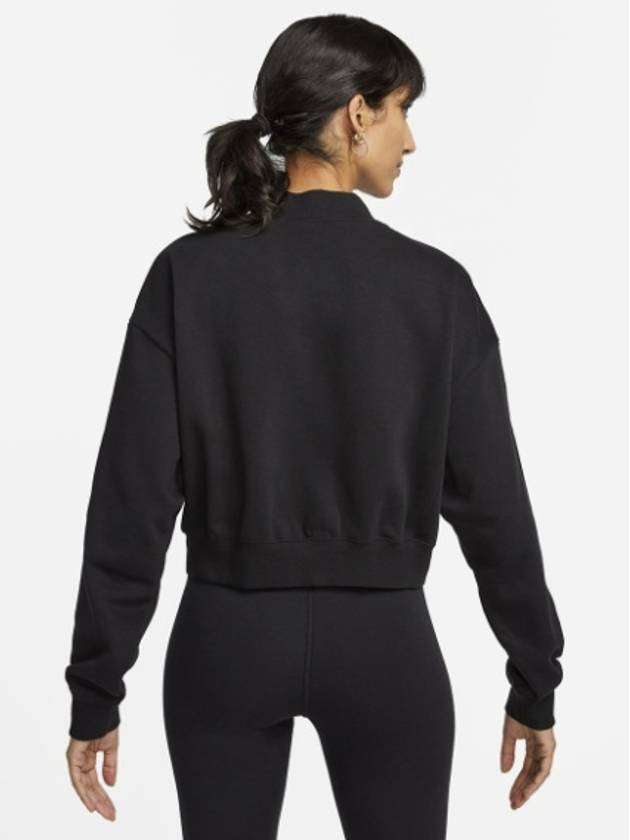 Sportswear Club Fleece Oversized Crop Bomber Jacket Black - NIKE - BALAAN 3