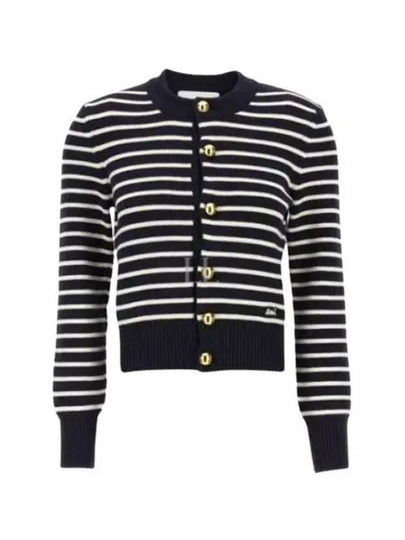 Striped Sailor Cardigan Off White Navy - AMI - BALAAN 2