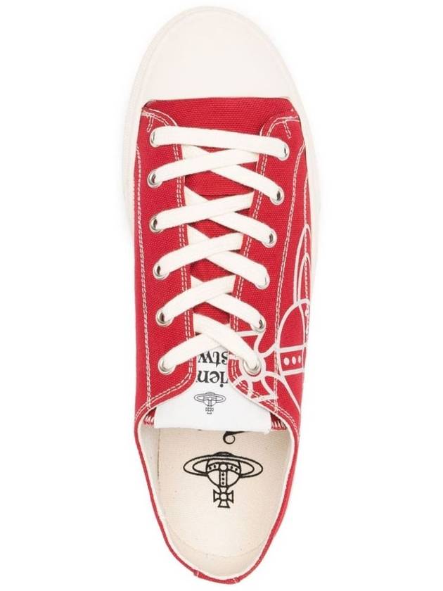 ORB Logo Low Top Sneakers Red - VIVIENNE WESTWOOD - BALAAN 7