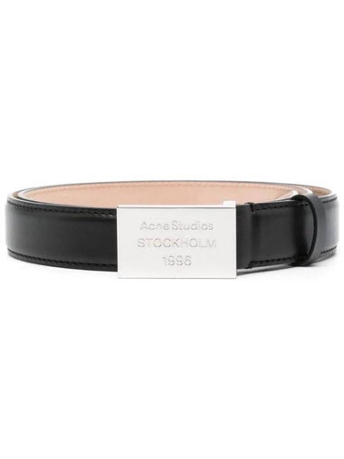 Acne Studios Engraved Logo Leather Belt Buckle Black - ACNE STUDIOS - BALAAN 1