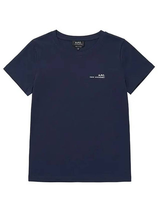 Item Logo Crew Neck Short Sleeve T-Shirt Navy - A.P.C. - BALAAN.