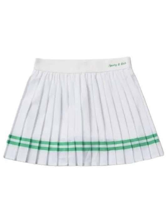 Pleated Tennis Skirt White Green Women s - SPORTY & RICH - BALAAN 1
