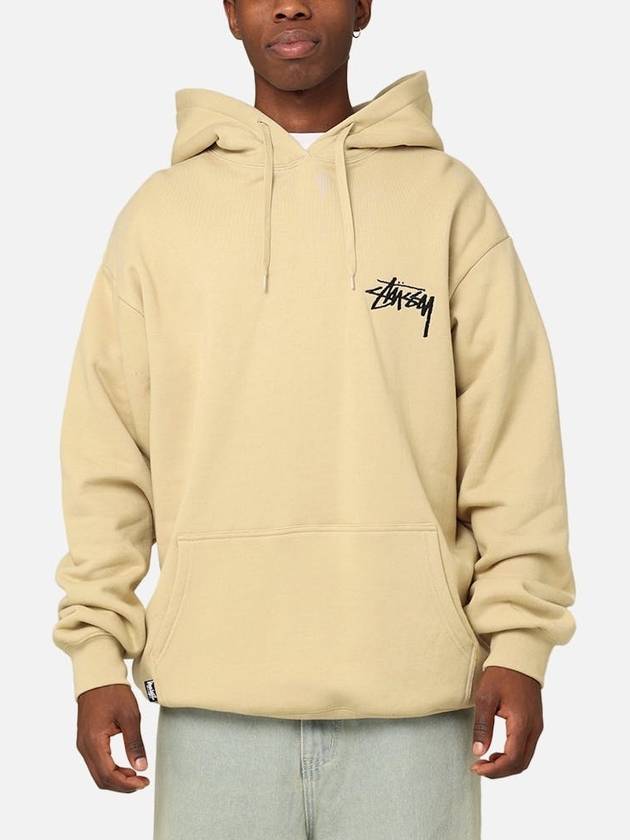 AU Australia 8 BALL CHENILLE Hooded Sweatshirt ST0M0472 Khaki Beige MENS - STUSSY - BALAAN 2