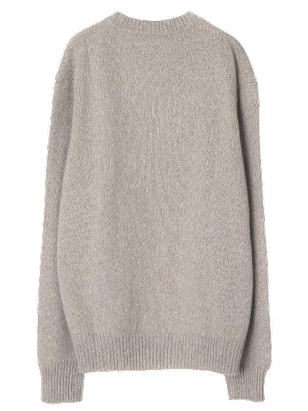 Men's Tonal Cashmere Crew Neck Sweater Champagne - AMI - BALAAN 3