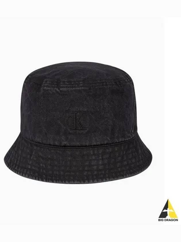 JEANS Unisex CKJ Small Monogram Logo Denim Bucket Hat 4G5042GUB1 - CALVIN KLEIN - BALAAN 1