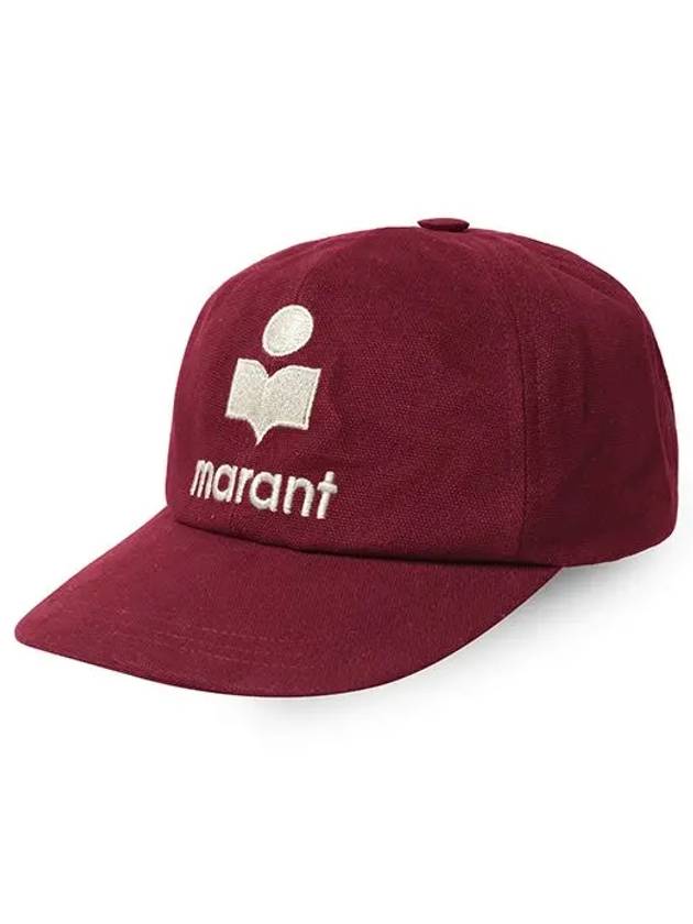 Tyron Logo Cotton Ball Cap Red - ISABEL MARANT - BALAAN 3