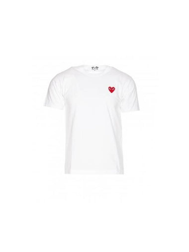 Red Heart T-Shirt White - COMME DES GARCONS PLAY - BALAAN 1