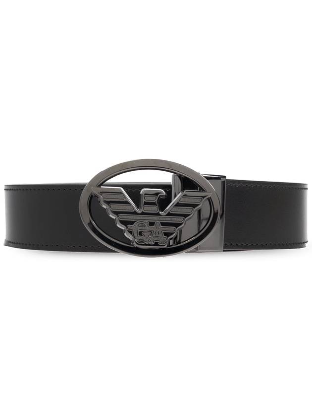 Emporio Armani Belt With Three Interchangeable Buckles, Men's, Black - EMPORIO ARMANI - BALAAN 1