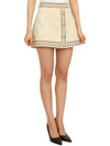 Cotton Linen Short A-Line Skirt Ivory - GUCCI - BALAAN 4