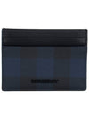 Check Leather Card Wallet Navy - BURBERRY - BALAAN 2