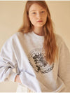 Rose Graphic Sweat Shirts Melange Gray - CORCA - BALAAN 1