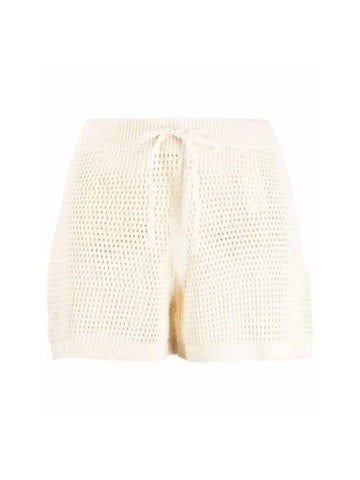 Nanushka JAEL Crochet Knit Shorts NW22BCST00272CREME - NANUSHKA - BALAAN 1