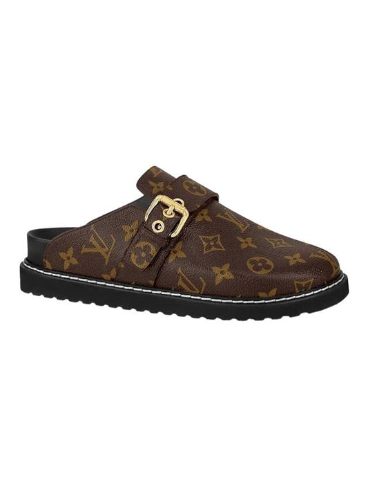 Cozy Flat Comfort Clog Mules Brown - LOUIS VUITTON - BALAAN 1