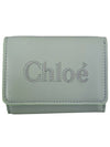 Embroidered Logo Leather Half Wallet Green - CHLOE - BALAAN 2