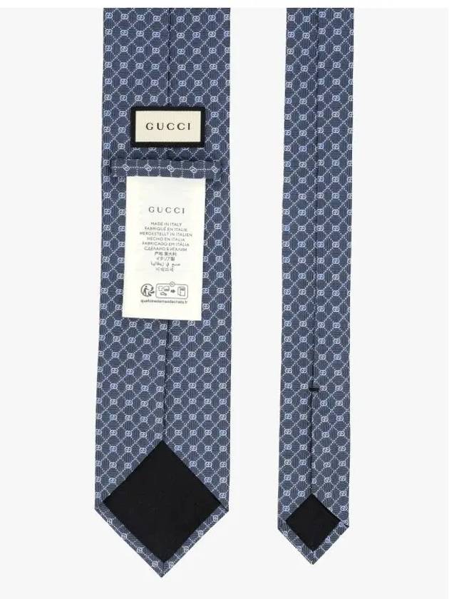 GG Dot Pattern Silk Tie Blue Silver - GUCCI - BALAAN 4