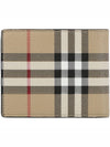 Check Slim Bifold Leather Half Wallet Beige - BURBERRY - BALAAN 4